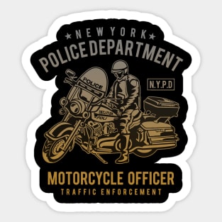 Motorcycle, new york police department Sticker